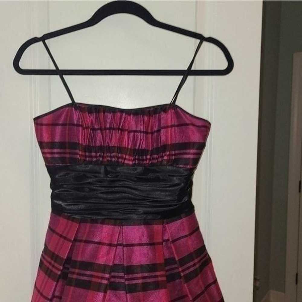 Morgan & Co Pink Plaid Taffeta Y2k Dress - image 5