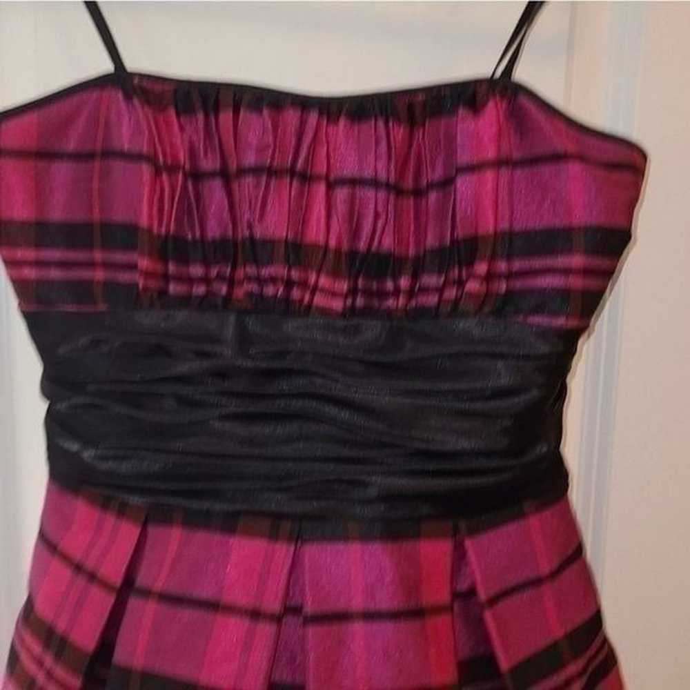 Morgan & Co Pink Plaid Taffeta Y2k Dress - image 6