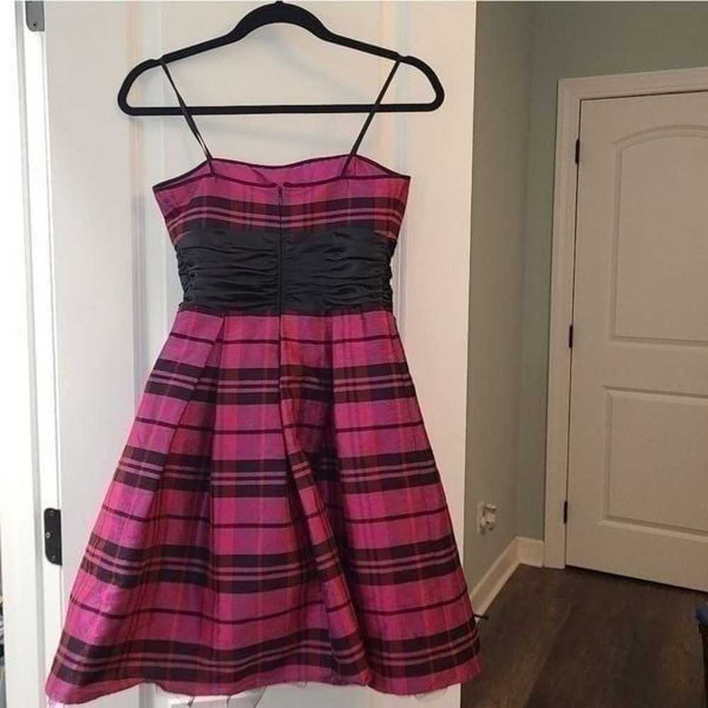 Morgan & Co Pink Plaid Taffeta Y2k Dress - image 8