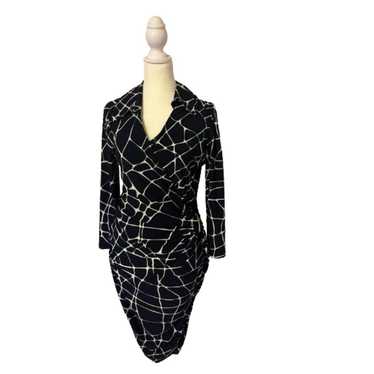 Jones New York Navy Giraffe Print Bodycon Dress Si