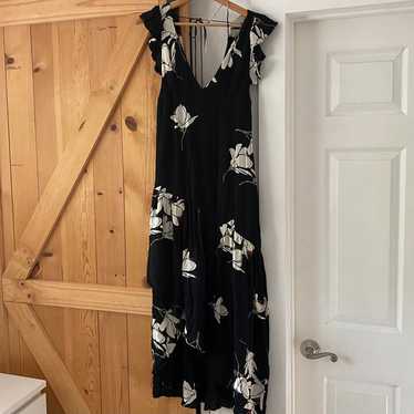 Free People She’s A Waterfall Black Floral Maxi Dr