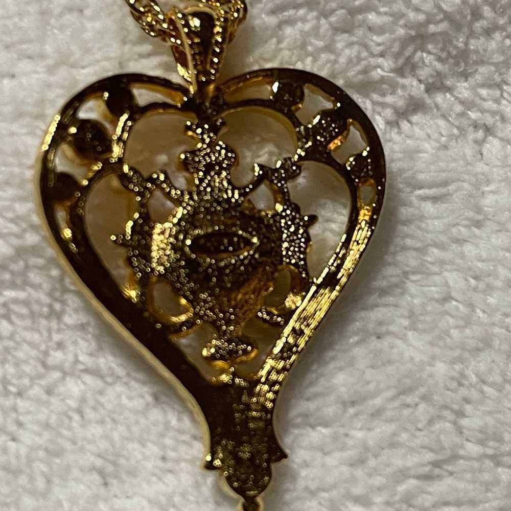 Vintage Avon Necklace Chain Golden Tone 28” Heart… - image 4