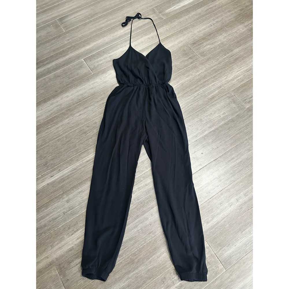 Lulus Sz M Learning To Fly Halter Jumpsuit Black … - image 3