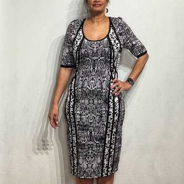 Laundry by Shelli Segal Black Snake Print Dress S… - image 1