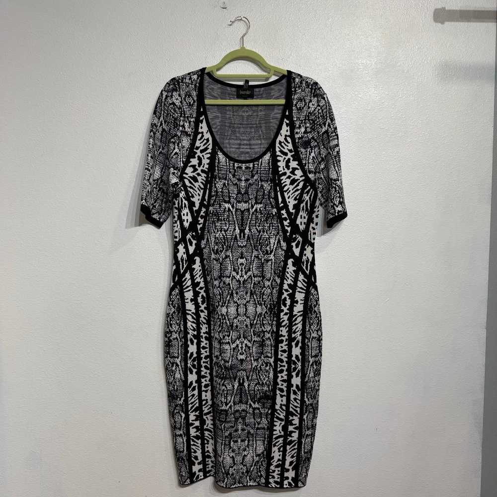 Laundry by Shelli Segal Black Snake Print Dress S… - image 2