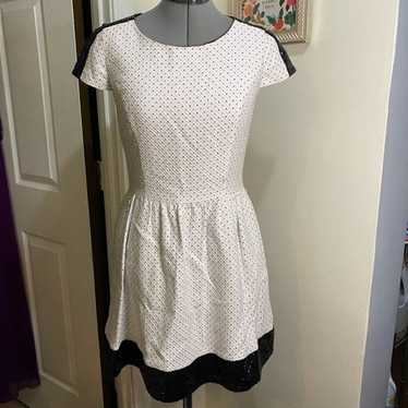 Kensie cream white trendy polka dot sequins dress 