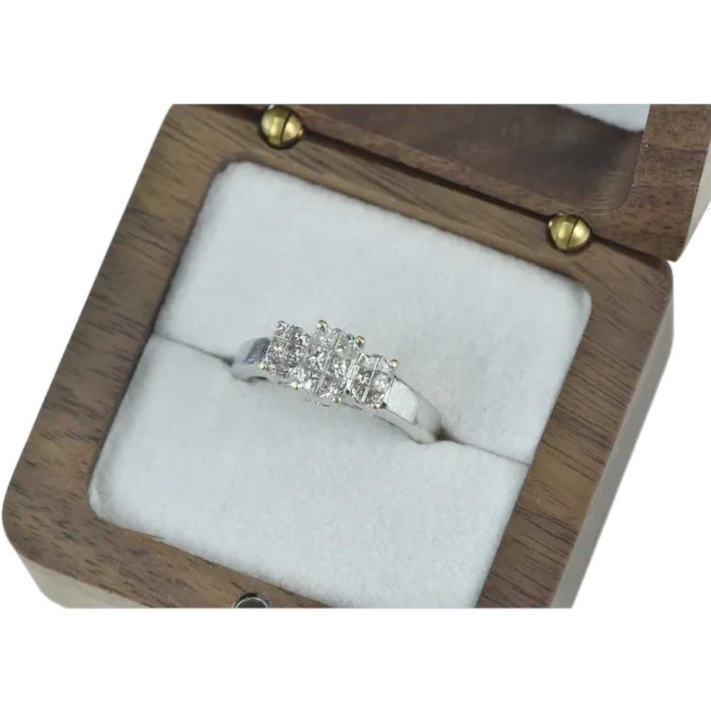 14K 0.75 Ctw Invis Princess Diamond Engagement Ri… - image 1