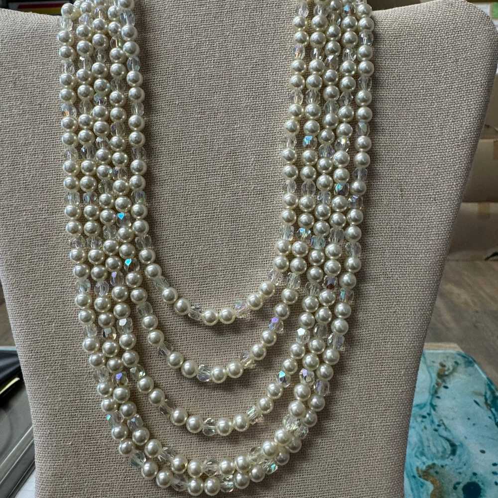 Vintage faux pearl necklace - image 1