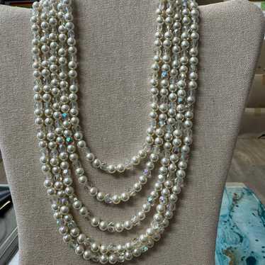 Vintage faux pearl necklace - image 1