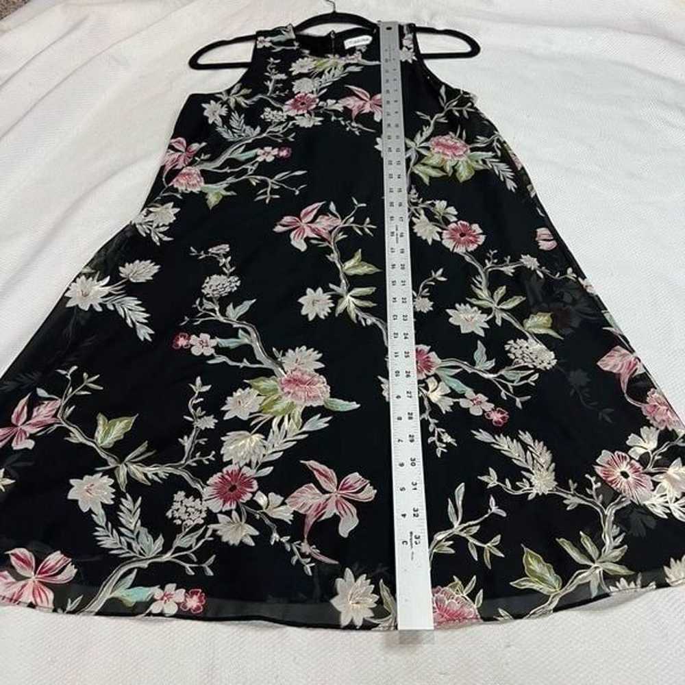 Calvin Klein Metallic Floral Trapeze Dress Sz 4 W… - image 4