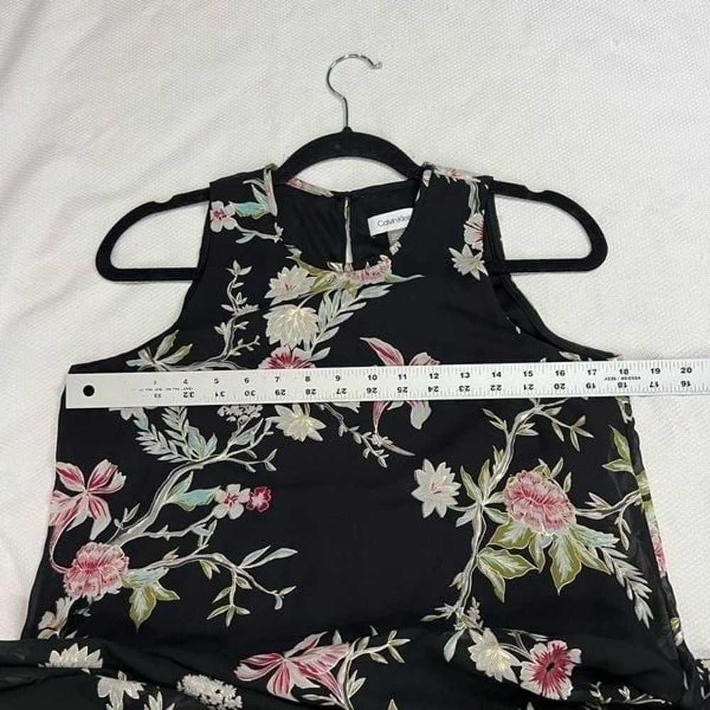 Calvin Klein Metallic Floral Trapeze Dress Sz 4 W… - image 5