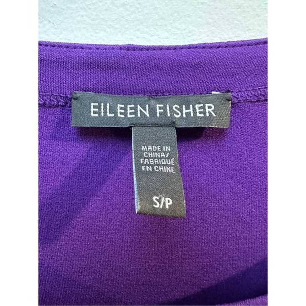 Eileen Fisher 100% silk violet purple long sleeve… - image 2