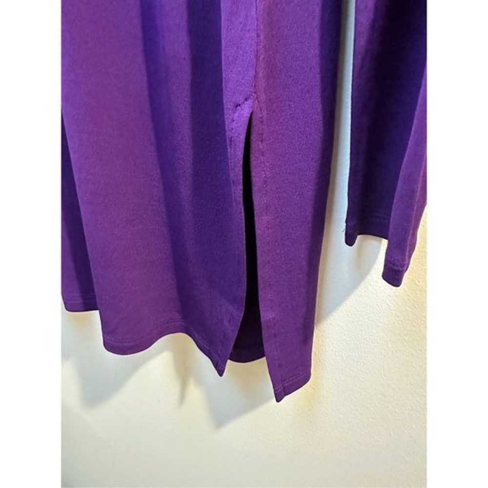 Eileen Fisher 100% silk violet purple long sleeve… - image 3