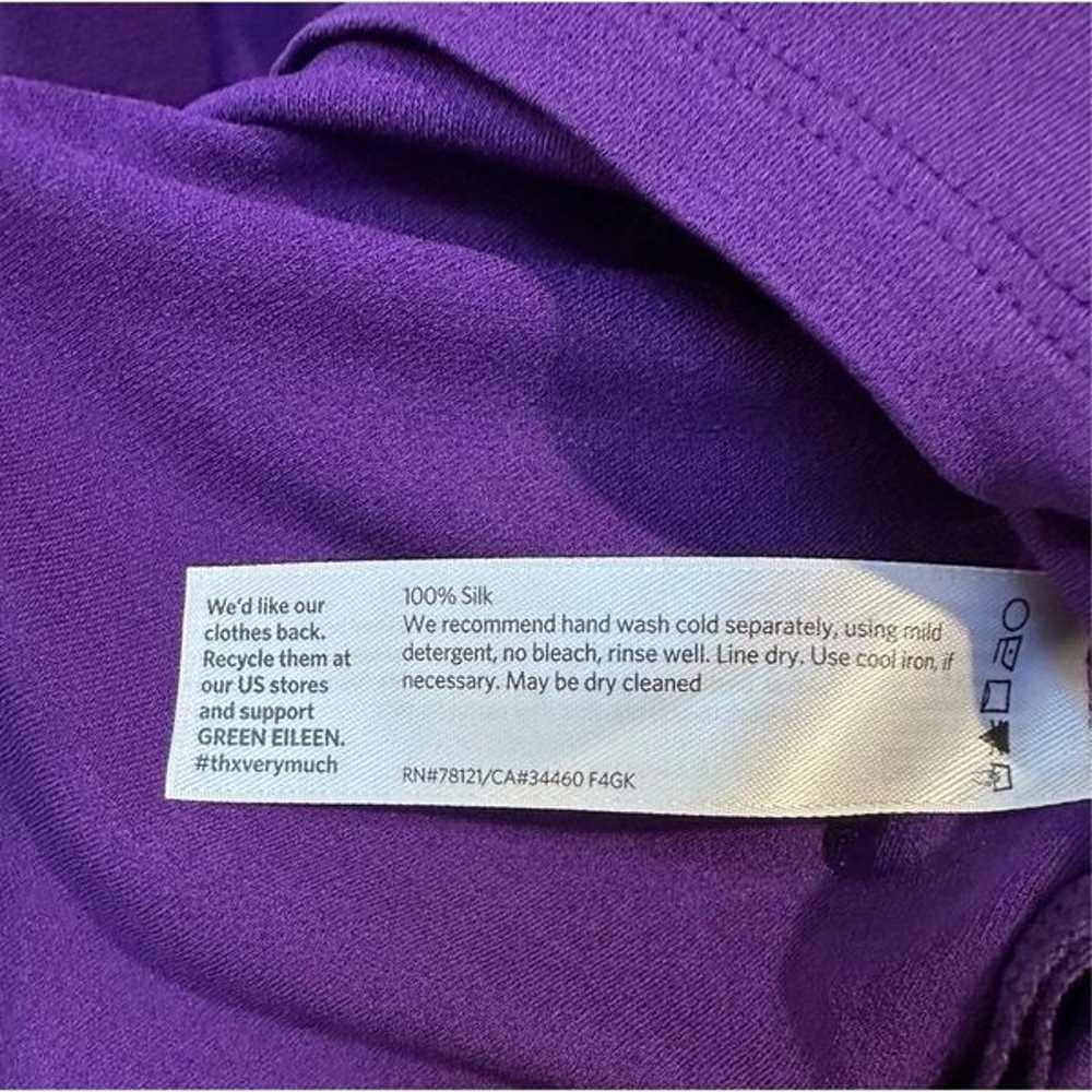 Eileen Fisher 100% silk violet purple long sleeve… - image 4