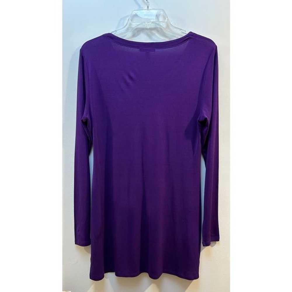 Eileen Fisher 100% silk violet purple long sleeve… - image 5