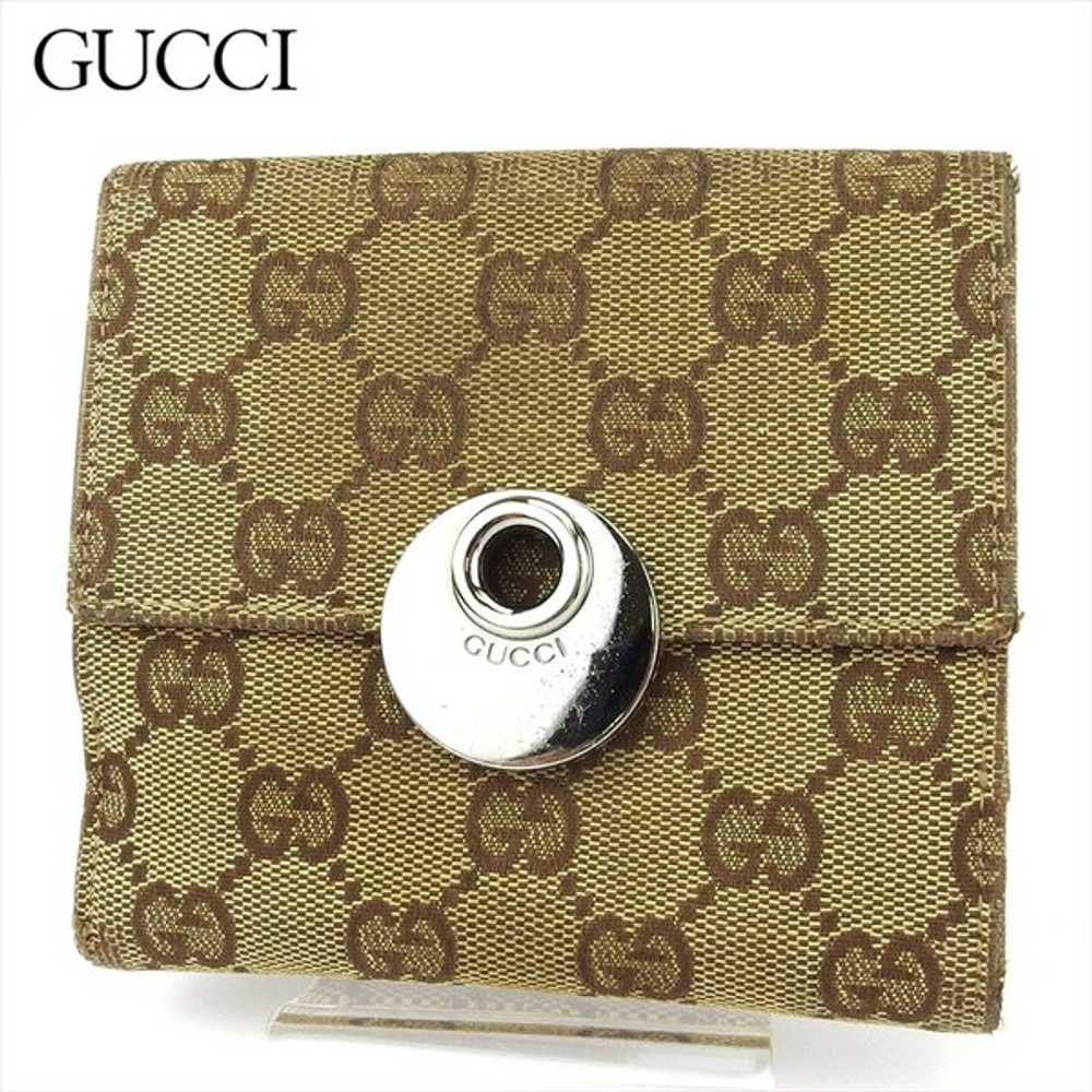 Gucci Bifold Mini Wallet W Hook Eclipse GG For Wo… - image 1