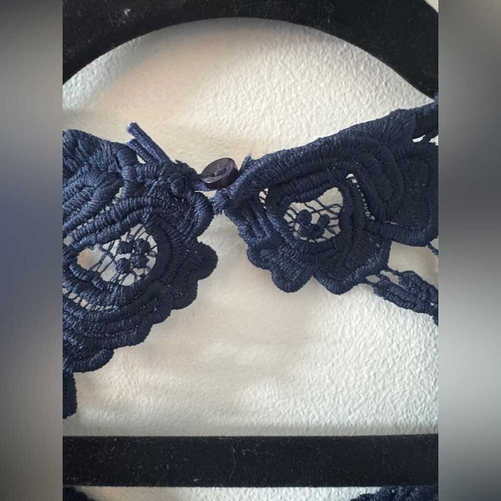 LULUS Hidden Talent Navy Floral Lace Backless Cap… - image 11