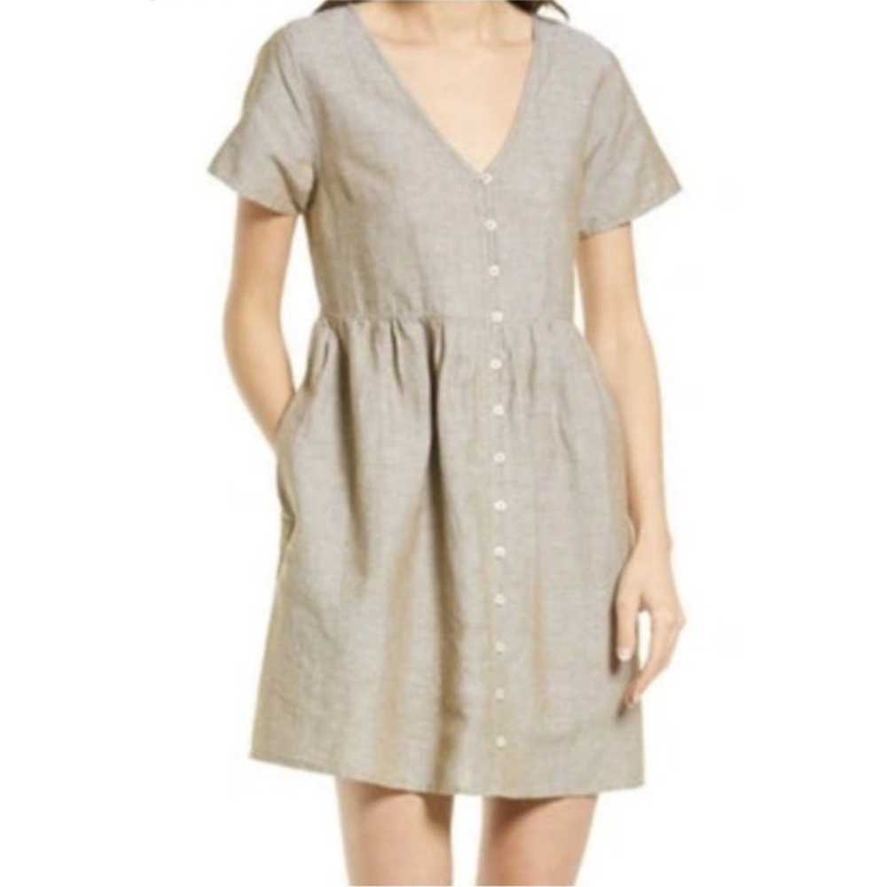 Madewell Linen Blend Alexandra Button-Front Mini … - image 2