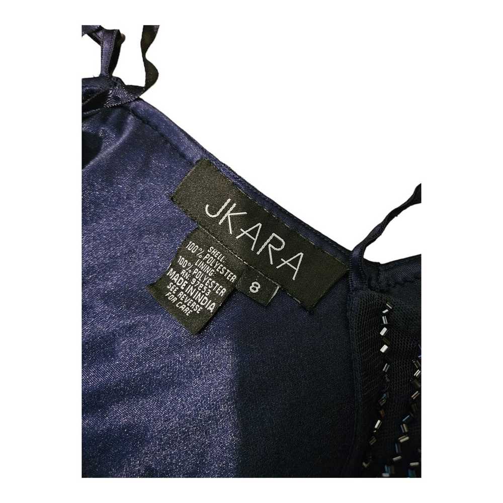 JKara Size 8 Dark Blue Semi Sheer Sleeveless Poly… - image 3