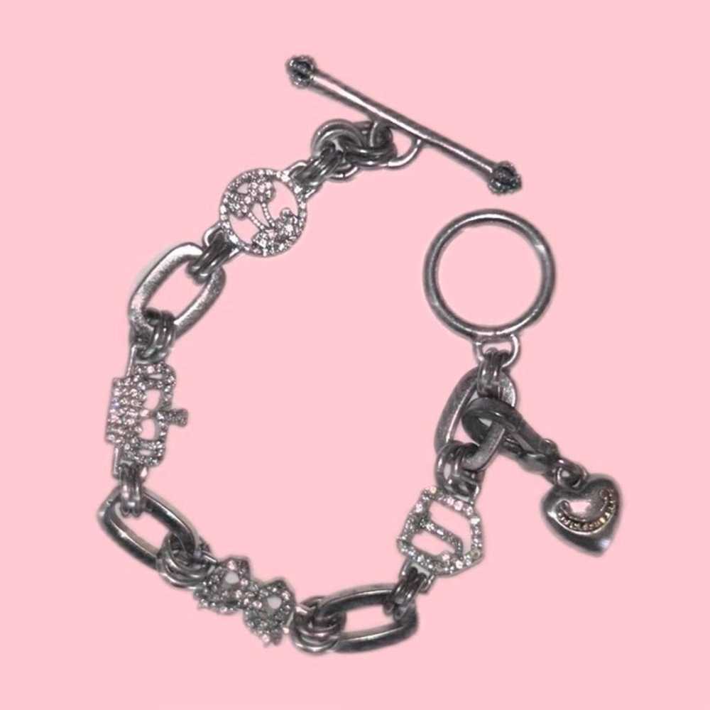 Vintage Y2K Juicy Couture Silver Bracelet Charm H… - image 1