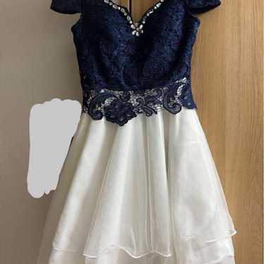 VESTI Navy White Dress Size S - image 1