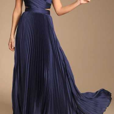 Pleated Cutout Maxi Dress