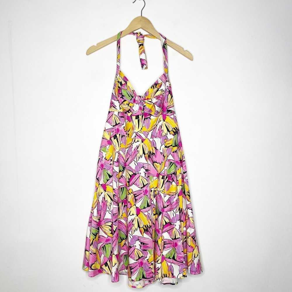 Vicky Tiel Floral Halter Dress Size Medium - image 1