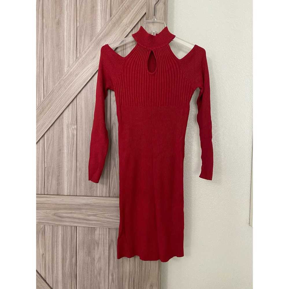 BeBe red large fitted ribbed dress - image 1