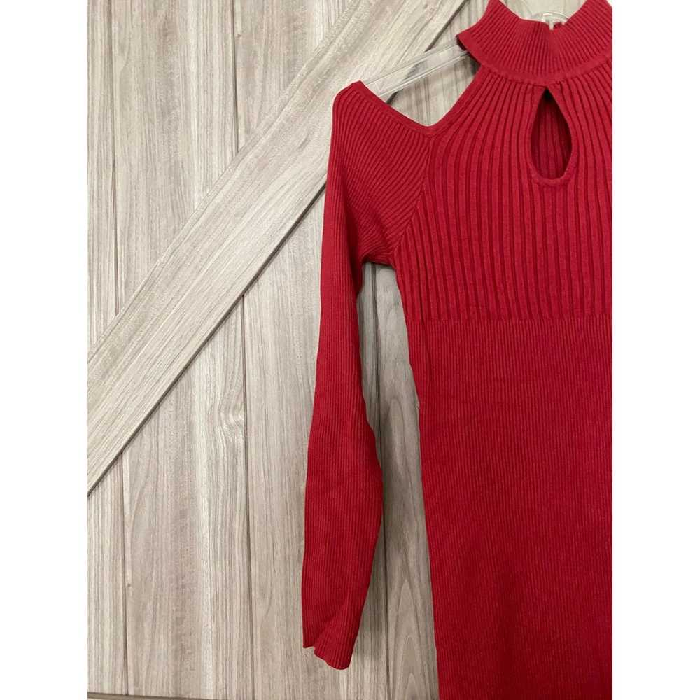 BeBe red large fitted ribbed dress - image 3