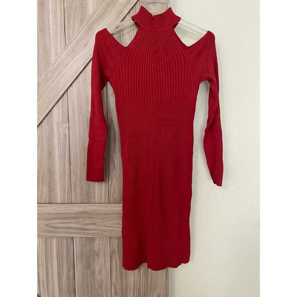 BeBe red large fitted ribbed dress - image 5