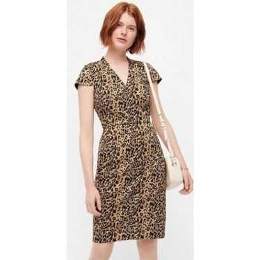 J. Crew Dress Womens Sz 4 Sheath Leopard Animal Pr