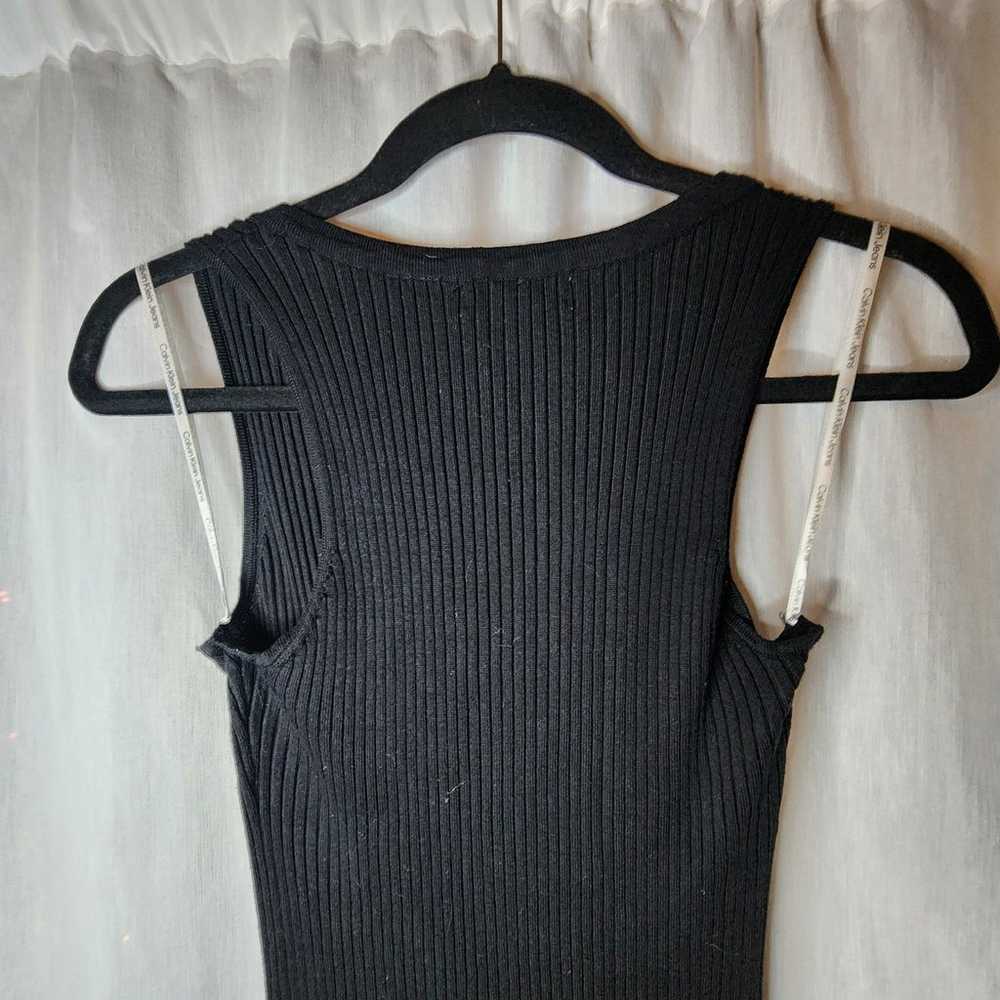 Calvin Klein Black Smooth Rib Sweater V-neck  Mid… - image 2