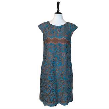 Suzi Chin Maggie Boutique Women's Dress Blue Lace 