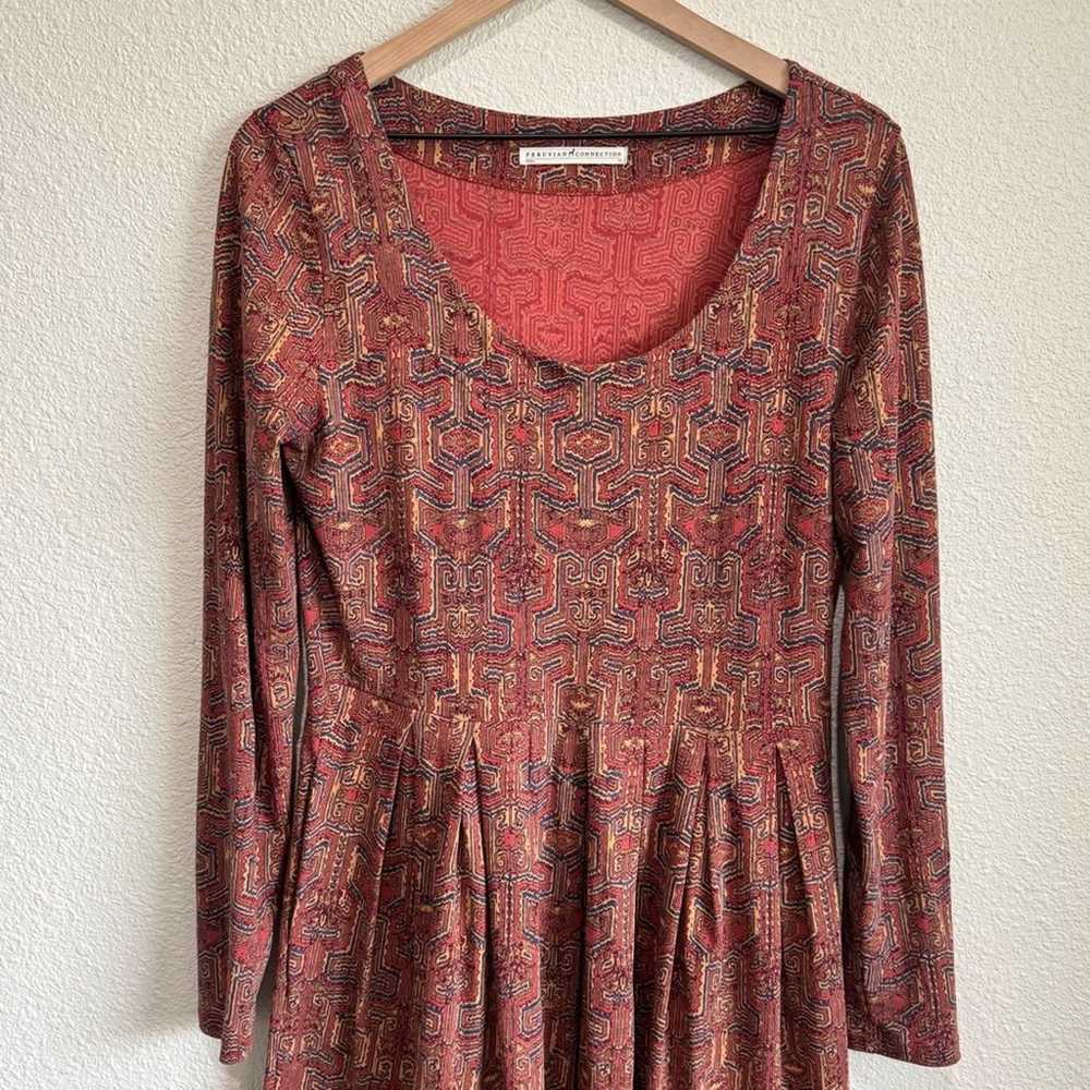 Peruvian Connection Dress Womens Medium Geometric… - image 2