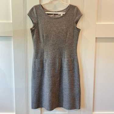 Banana Republic Wool Dress Sheath Pockets Grey Me… - image 1