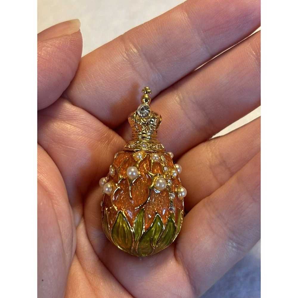 Joan Rivers Lily of the Valley Egg Pendant Gold E… - image 4