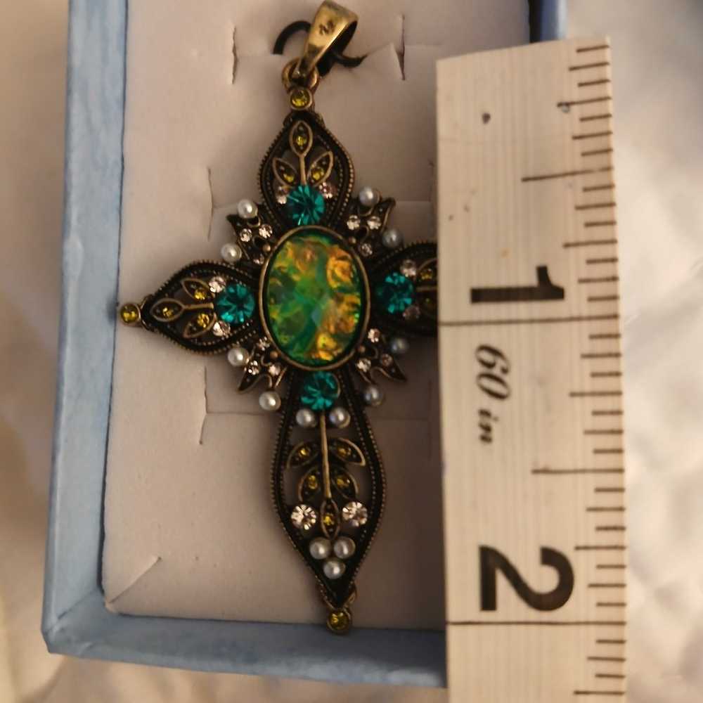 HEIDI DAUS Y2K VINTAGE  FILIGREE DETAILED CROSS P… - image 6