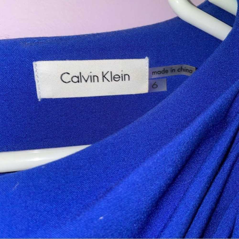 Calvin Klein Dress Size 6 Midi Sheath Cobalt Blue… - image 4