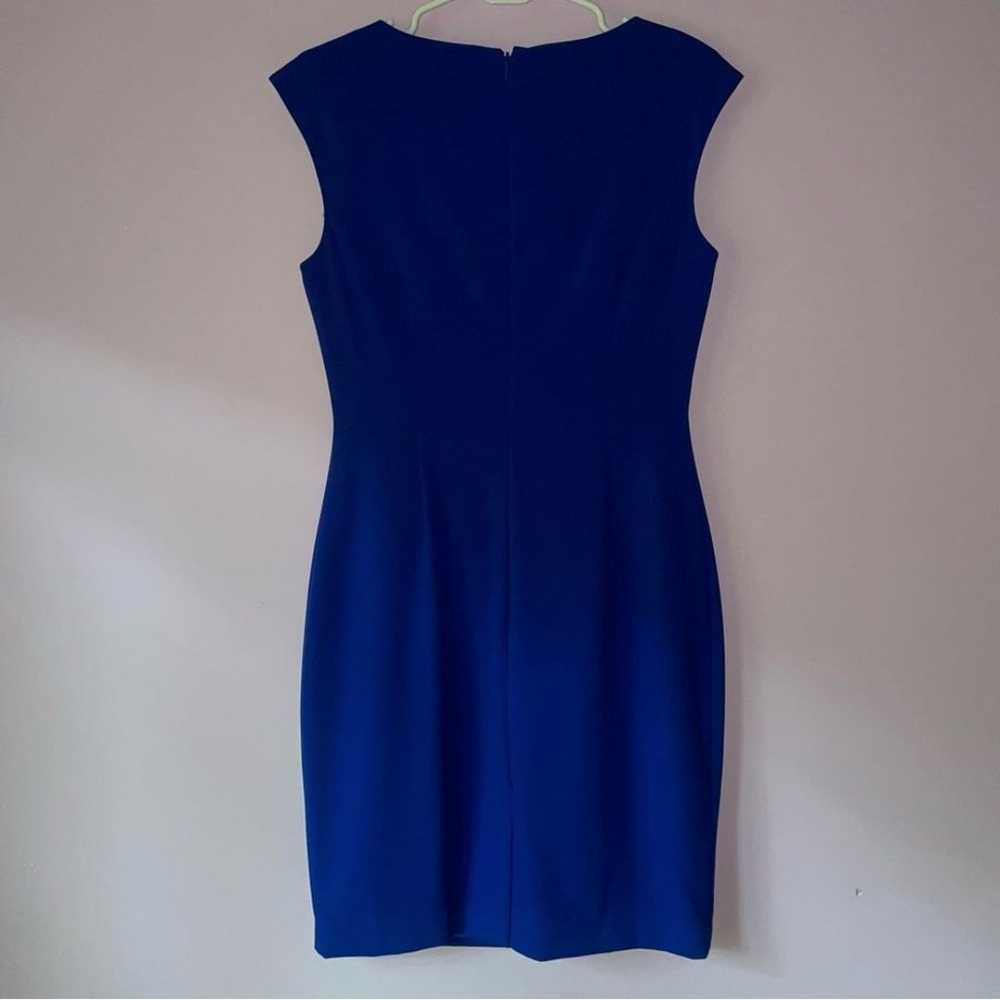 Calvin Klein Dress Size 6 Midi Sheath Cobalt Blue… - image 6