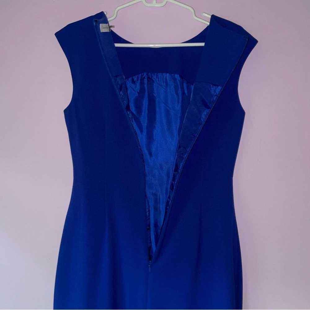 Calvin Klein Dress Size 6 Midi Sheath Cobalt Blue… - image 9