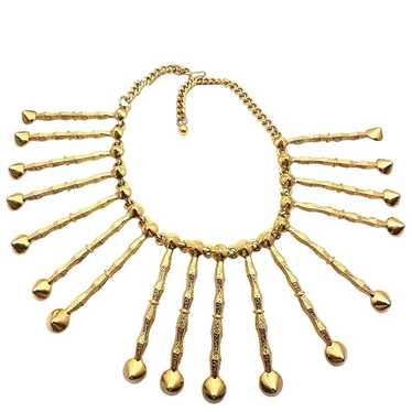 Vintage Egyptian Revival Womens Necklace Gold Plat