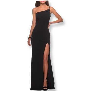 Brand New La Femme One Shoulder Long Black Dress - image 1