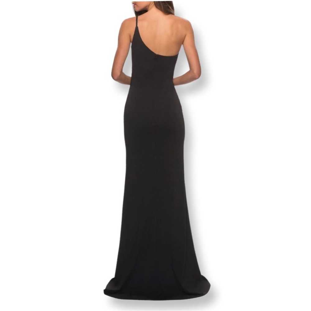 Brand New La Femme One Shoulder Long Black Dress - image 2