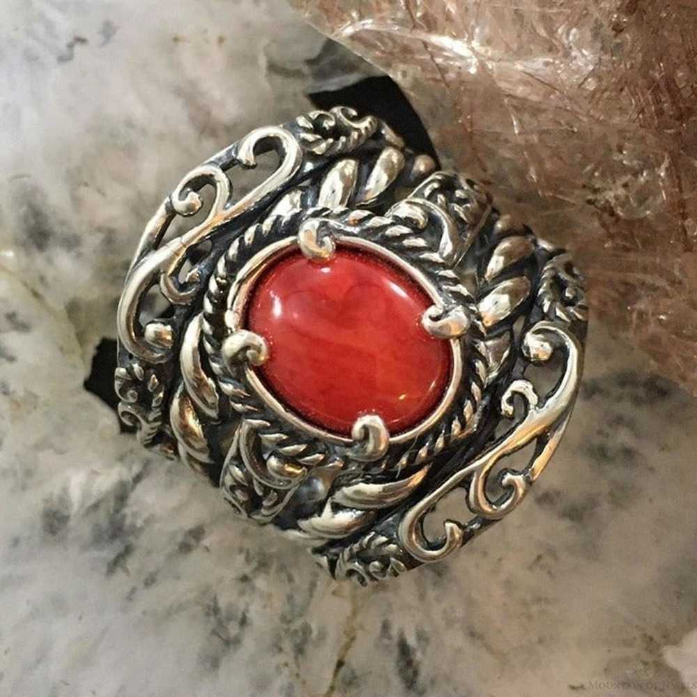 Carolyn Pollack Southwestern Style Sterling Red J… - image 1