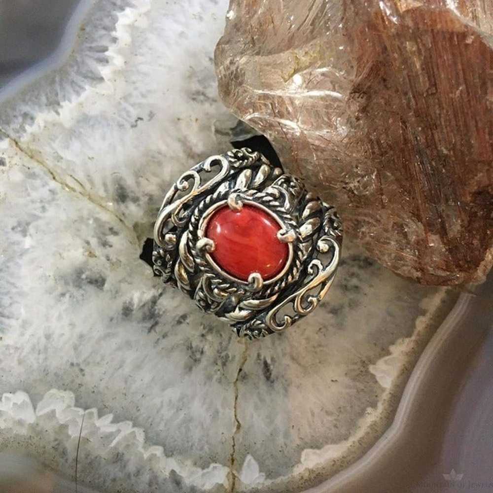 Carolyn Pollack Southwestern Style Sterling Red J… - image 2