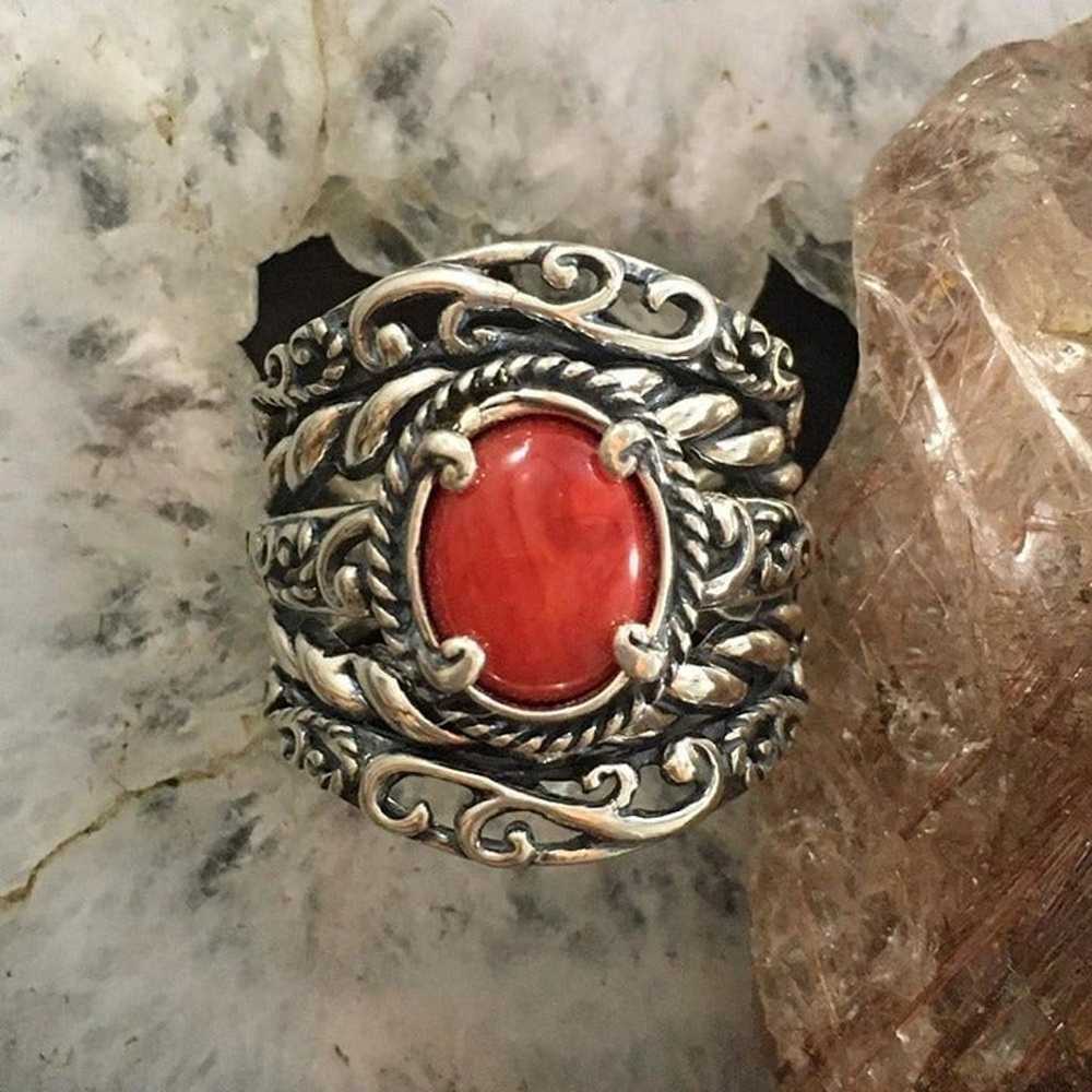 Carolyn Pollack Southwestern Style Sterling Red J… - image 6