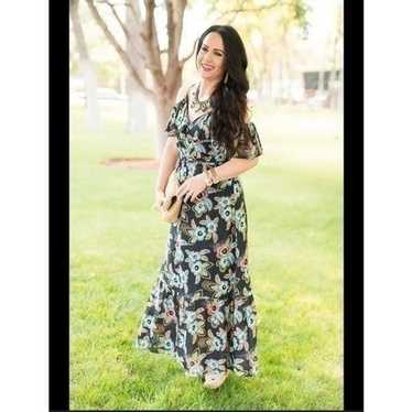 Loft  Floral cold shoulder maxi s