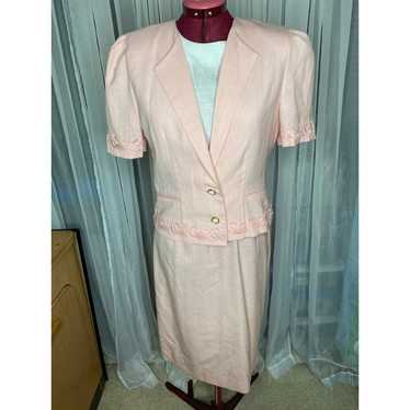 dress suit blazer pink vintage 1980s - image 1