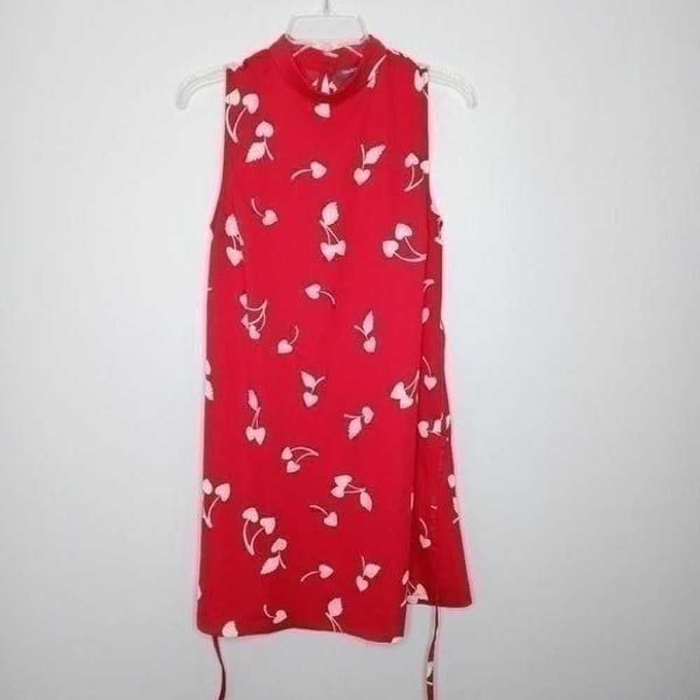 Modcloth Cherry Heart High Neck Dress Size Medium - image 3