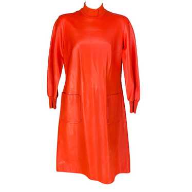 Serbin By Muriel Ryan Dress Womens 14 Red MOD Ple… - image 1